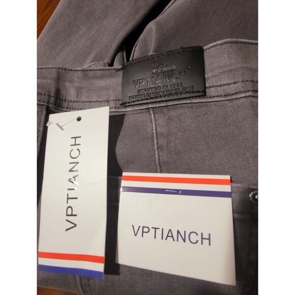 Vptianch Womens skinny Fit High-Waisted Grey Stretch Denim Jeans Womens Waist 23 - Picture 3 of 12
